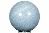 Polished Blue Calcite Sphere - Madagascar #217359-1